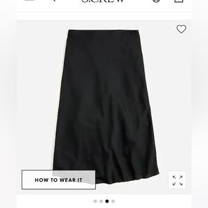 J Crew Gwyneth Pull On Slip Skirt Black XL elastic waist